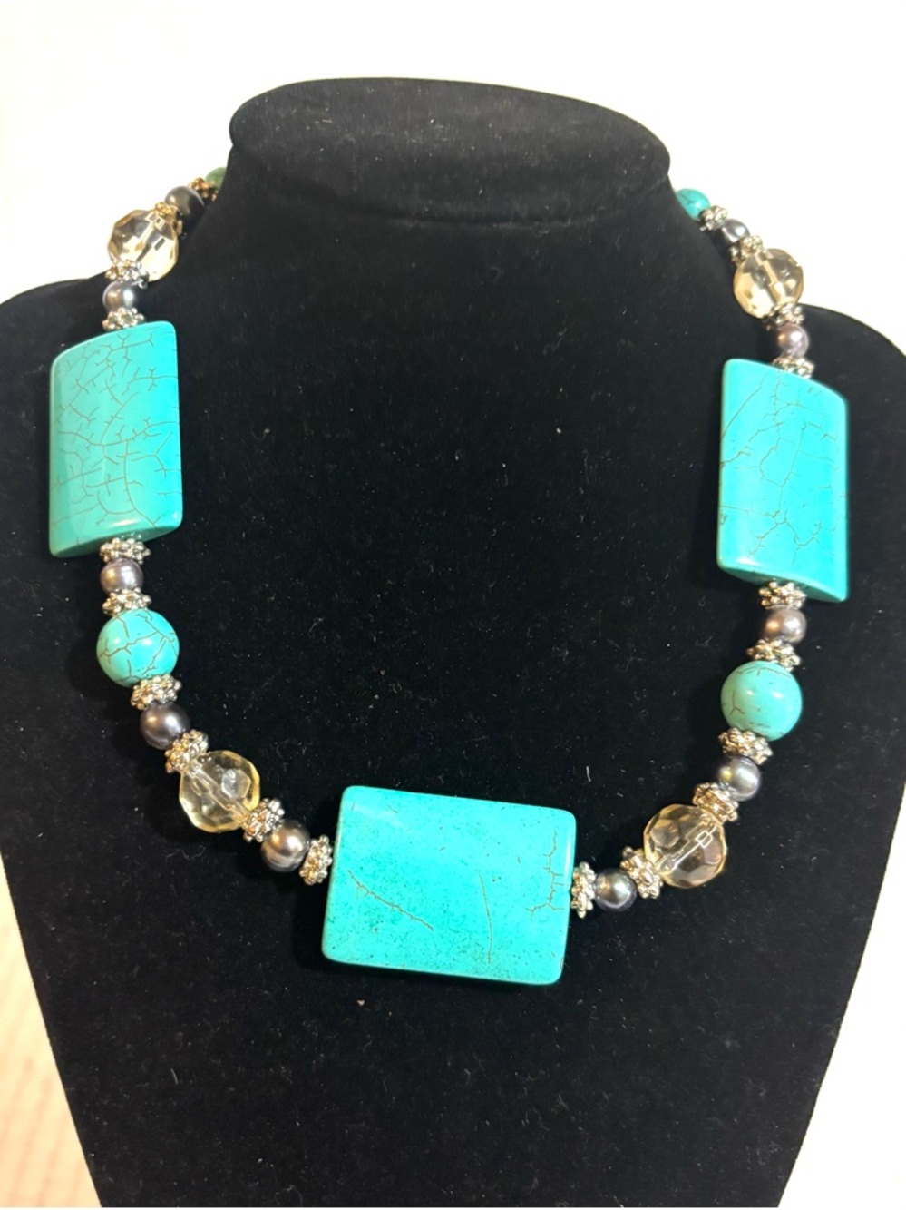 Turquoise Statement Beaded Necklace